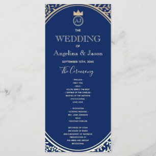 Navy Blue Wedding Program