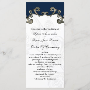 "navy blue" Wedding program