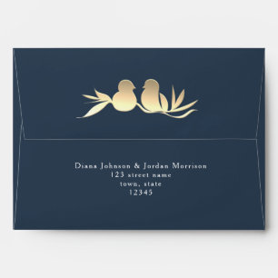 Navy Blue Wedding Return Address Envelope