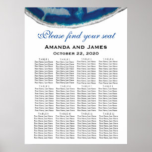 Navy Blue Wedding Seating Chart   Agate