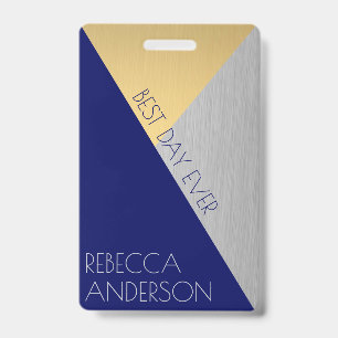 Navy Blue Wedding VIP Creative Escort Place Card Badge