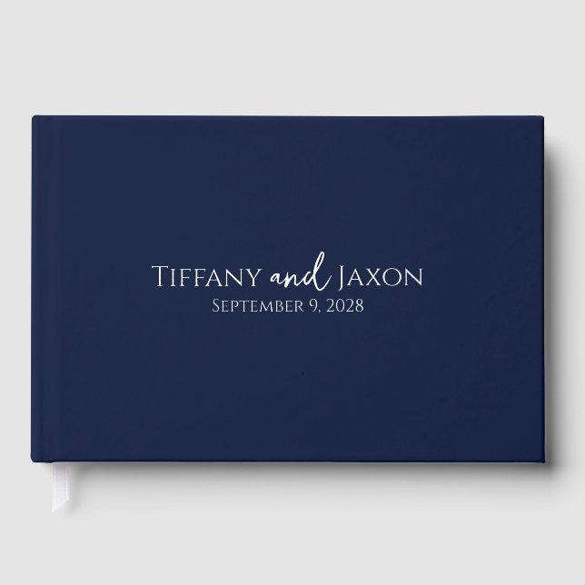 Navy Blue Wedding With Real Guest Book (Front)