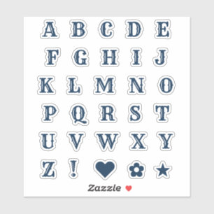 Navy Blue Western Theme Letters Alphabet Monogram