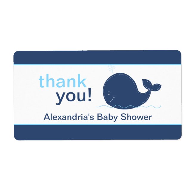 Navy Blue Whale Customized Sticker (Front)