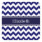 Navy Blue White Chevron Navy Name Monogram