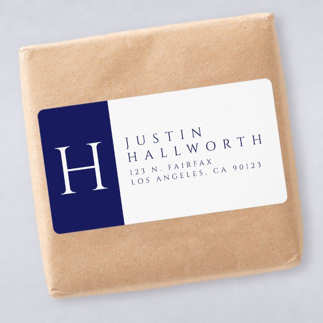 Navy Blue & White | Classy Return Address (Creator Uploaded)