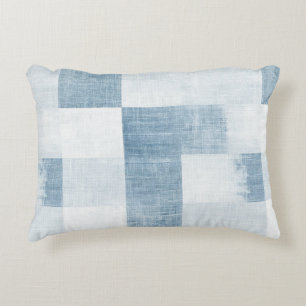 Navy Blue White Denim Jean Stripes   Accent Pillow