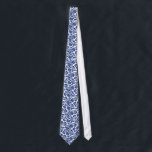 Navy Blue & White Floral Damasks Pattern Tie<br><div class="desc">Elegant white background(changeable) with navy blue vintage floral damasks pattern. Adjustable size of the print and background colour. If you need any help customizing any of my designs,  contact ArtOnWear designer. Free text formatting with live help available by request.</div>