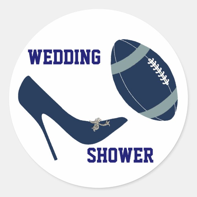 Navy Blue & White Football Themed Envelope Seal (Front)