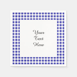 Navy Blue White Gingham Pattern Napkin