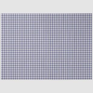 Navy Blue & White Gingham Pattern Tissue Paper
