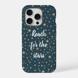 Navy Blue White Gold Stars  iPhone 15 Pro Case