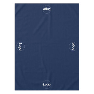 Navy Blue White Logo Business Promotional  Tablecloth