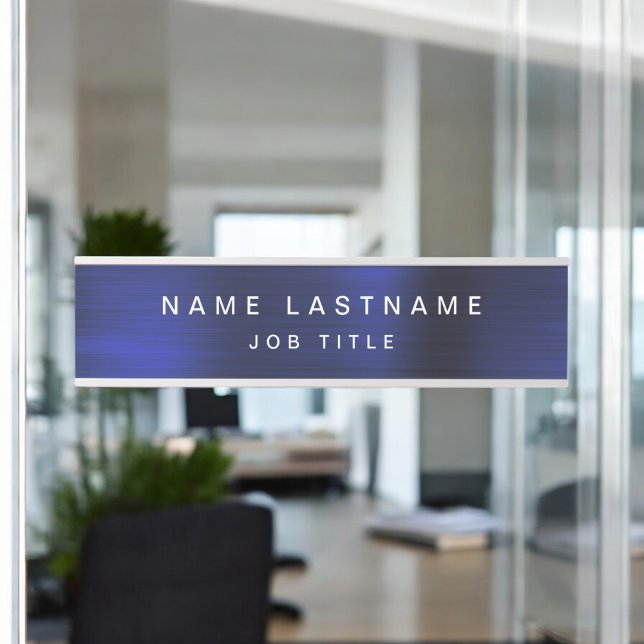 Navy Blue White Modern Elegant Professional Classy Door Sign (Creator Uploaded)