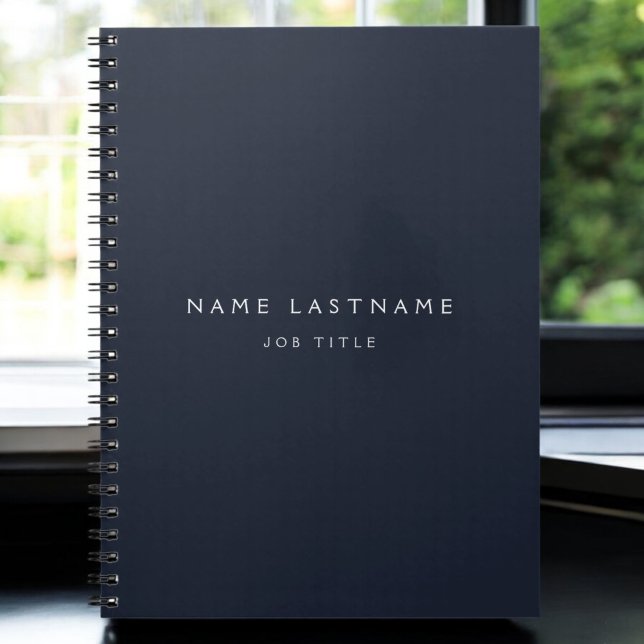 Navy Blue White Modern Elegant Professional Classy Notebook (Creator Uploaded)