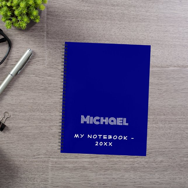 Navy blue white modern notebook (Creator Uploaded)