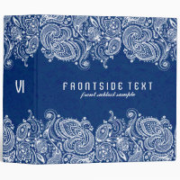 Navy Blue & White Paisley Lace