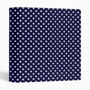 Navy Blue White Polka Dot Pattern Binder