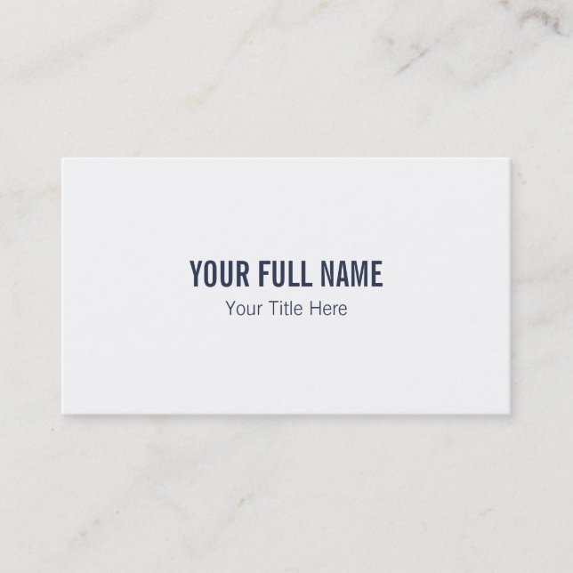 Navy Blue & White Professional Minimalist Business Card (Front)