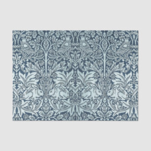 Navy Blue White Rabbit William Morris Tissue Paper