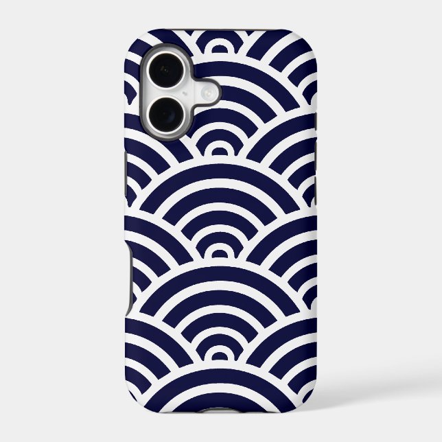 Navy Blue & White Scallop Pattern (Back)