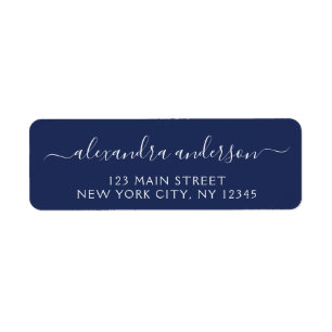 Navy Blue White Script Typography Wedding Event