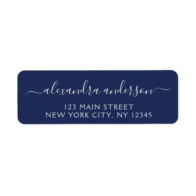 Navy Blue White Script Typography Wedding Event (Front)