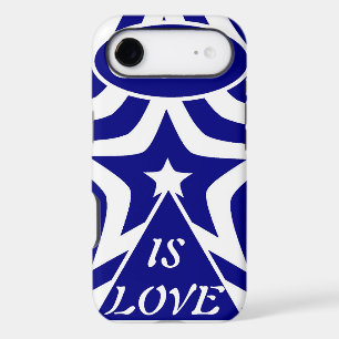 Navy Blue & White Star Classic Faith "God Is Love"