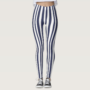 Navy and clearance white striped leggings