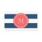 Navy Blue White Stripes Pattern, Coral Monogram