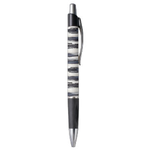 Navy Blue White Stripes Pen