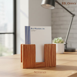 Navy Blue White Stripes Professional Versatile Notepad