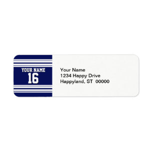Navy Blue White Team Jersey Custom Number Name