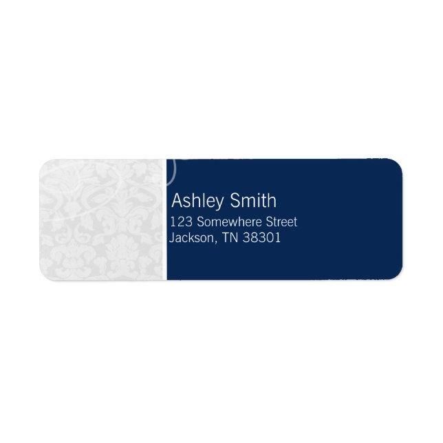 Navy Blue & White Vintage Wedding Labels (Front)