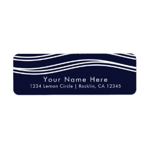 Navy Blue & White Wave Modern Wedding