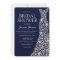 Navy Blue White Wedding Dress Bridal Shower Invite
