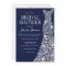 Navy Blue White Wedding Dress Bridal Shower Invite