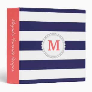 Navy Blue Wide Stripe Binder
