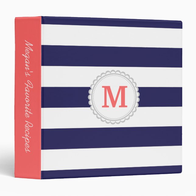 Navy Blue Wide Stripe Binder (Front/Spine)