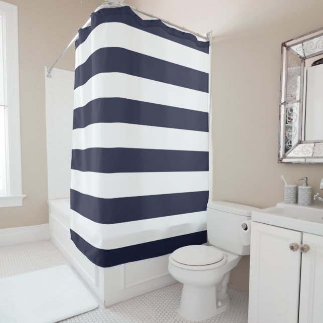 Navy Blue Wide Stripes (In Situ)