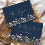 Navy Blue Wildflower Baby in Bloom Baby Shower Thank You Card<br><div class="desc">Express your gratitude in style with our Wildflower Baby Shower Thank You Cards from our Party Collection. These cards are a delightful and meaningful addition to your baby shower, allowing you to thank your guests with a touch of rustic elegance. Each thank you card in this collection features delicate wildflower...</div>