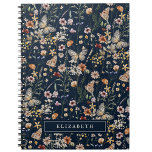 Navy Blue Wildflower Notebook<br><div class="desc">Navy Blue Wildflower Notebook. This stylish & elegant wildflower notebook features gorgeous hand-painted watercolor wildflowers arranged in a lovely bouquet perfect for spring,  summer,  or fall weddings. Find matching items in the Navy Blue Boho Wildflower Wedding Collection.</div>