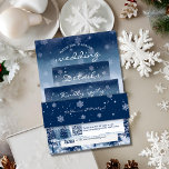 Navy Blue Winter Wonderland Snowflakes Christmas  Invitation Belly Band<br><div class="desc">blue winter wonderland wedding</div>