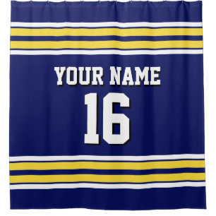 Navy Blue with Yellow White Stripes Team Jersey