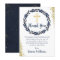 Navy Blue Wreath Gold Glitter Confirmation