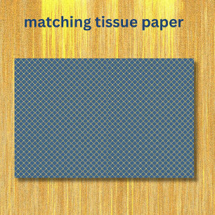 Navy Blue Yellow Patterned Tissue Paper