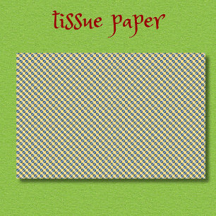 Navy Blue Yellow Patterned Tissue Paper