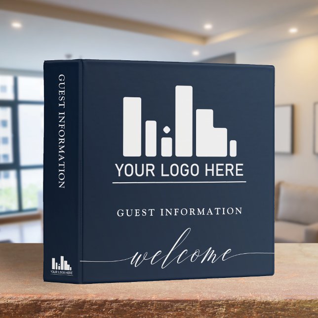 Navy Blue Your Logo Guest Information Welcome Binder (Creator Uploaded)