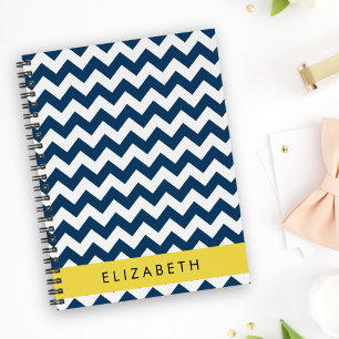 Navy Blue Zigzag, Navy Blue Chevron, Votre nom