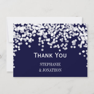 Navy BlueNight Lights Star Lights  Thank You Card